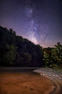 dan river, Milky Way, nc, night