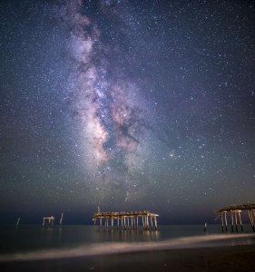 nc, North Carolina, stars, Milky Way, frisco pier