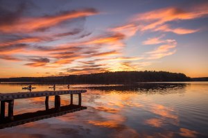 lake Brandt, kayak, North Carolina, sunset