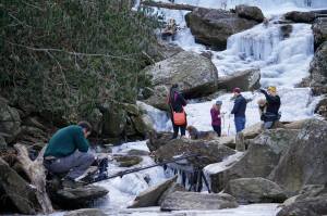 frozen, waterfall, north carolina,