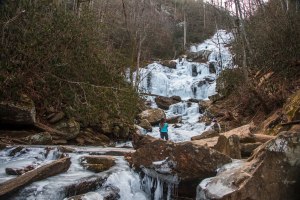 frozen, waterfall, north carolina, catawba