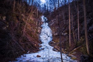 frozen, waterfall, north carolina, toms creek falls