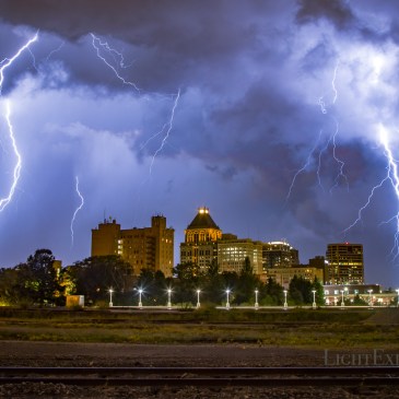 lightning, Greensboro, downtown, North Carolina