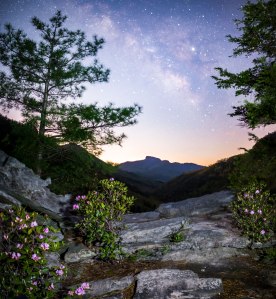 table rock, Milky Way, linville gorge
